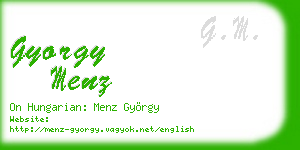 gyorgy menz business card